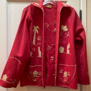 Vintage wool Sombrero Sunrise Sunset Cactus Tequila Agave jacket by Soto Mexico